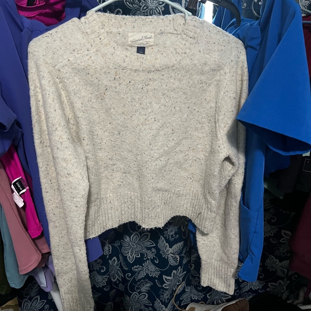 White dotted a new day target brand sweater cropped